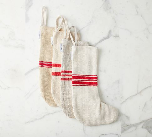 Vintage Grain Sack Holiday Stocking | Pottery Barn (US)