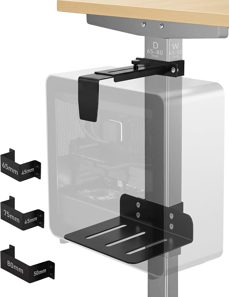 TOPSKY Under Desk PC Mount No Drill CPU Holder 50 lb Capacity | Amazon (US)