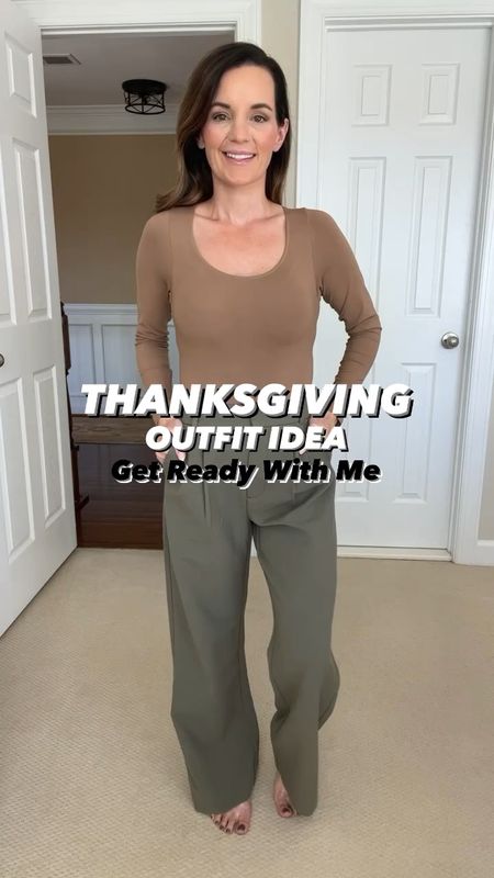 What I love about this GRWM Thanksgiving outfit is that it looks put together, but not over the top. 🦃  All of these items are classic pieces so shop your closet first to recreate it with items you may already own 👏🏼

I’m wearing the Abercrombie sloane pant but I linked the similar amazon version as well! 

#thanksgiving #friendsgiving #thanksgivingoutfit #outfitidea #grwm #getreadywithme #bodysuit #walmart #highrise #widelegpants #abercrombie #sweater #heels #jewelry #bag #amazon #chic #classic #fall #cozy #casual #workwear 

#LTKfindsunder100 #LTKstyletip #LTKworkwear