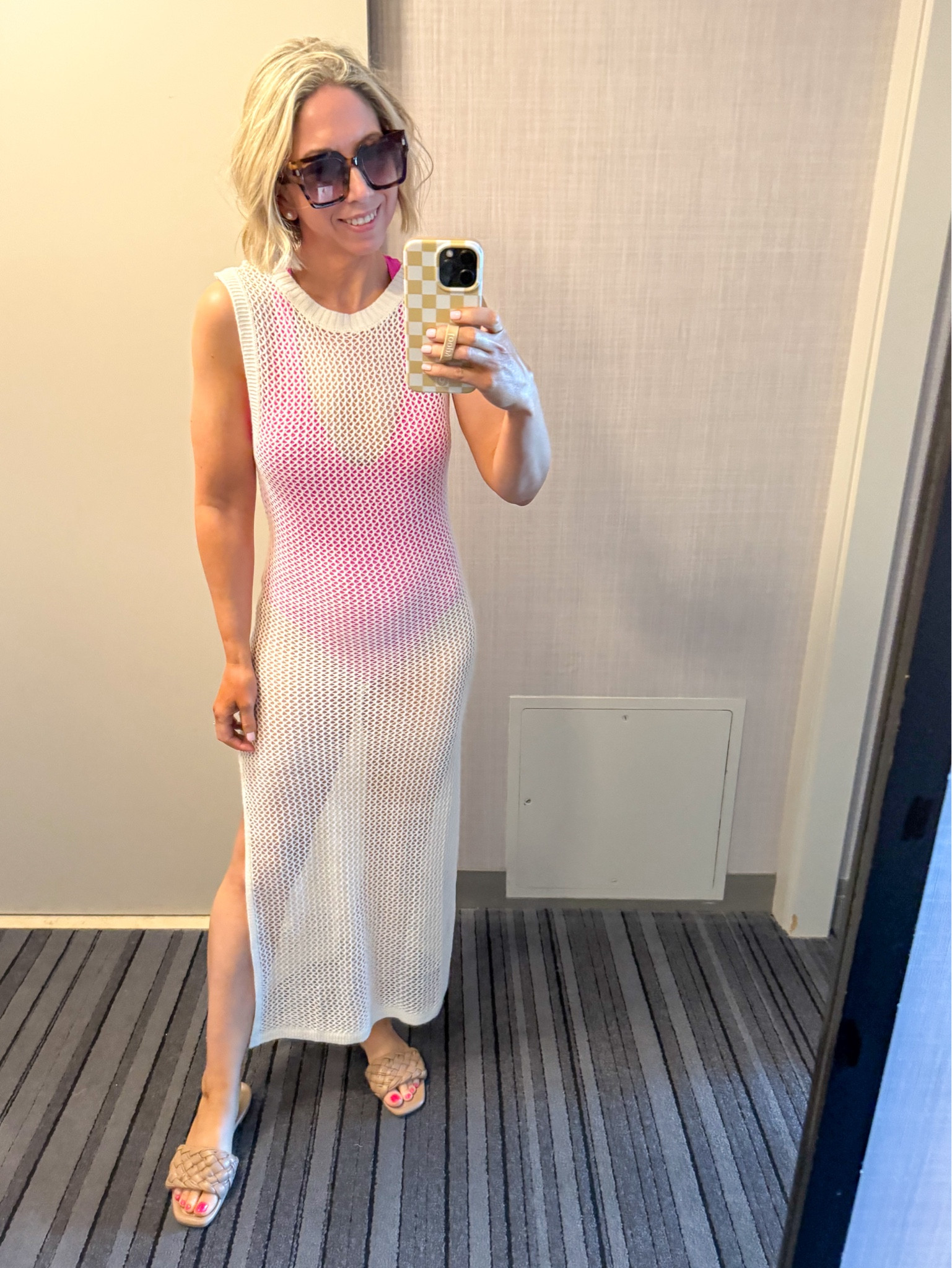 Swim cover up - has cutout back - true to size 

Sunglasses 

Visor 

Pool Outfit 
Beach list 

Lulus , amazon finds 

#LTKSwim #LTKFindsUnder50 #LTKTravel