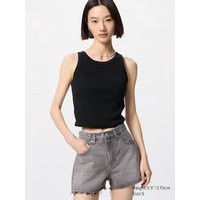Uniqlo - Ribbed Cropped Sleeveless Bra Top - Black | UNIQLO (UK)