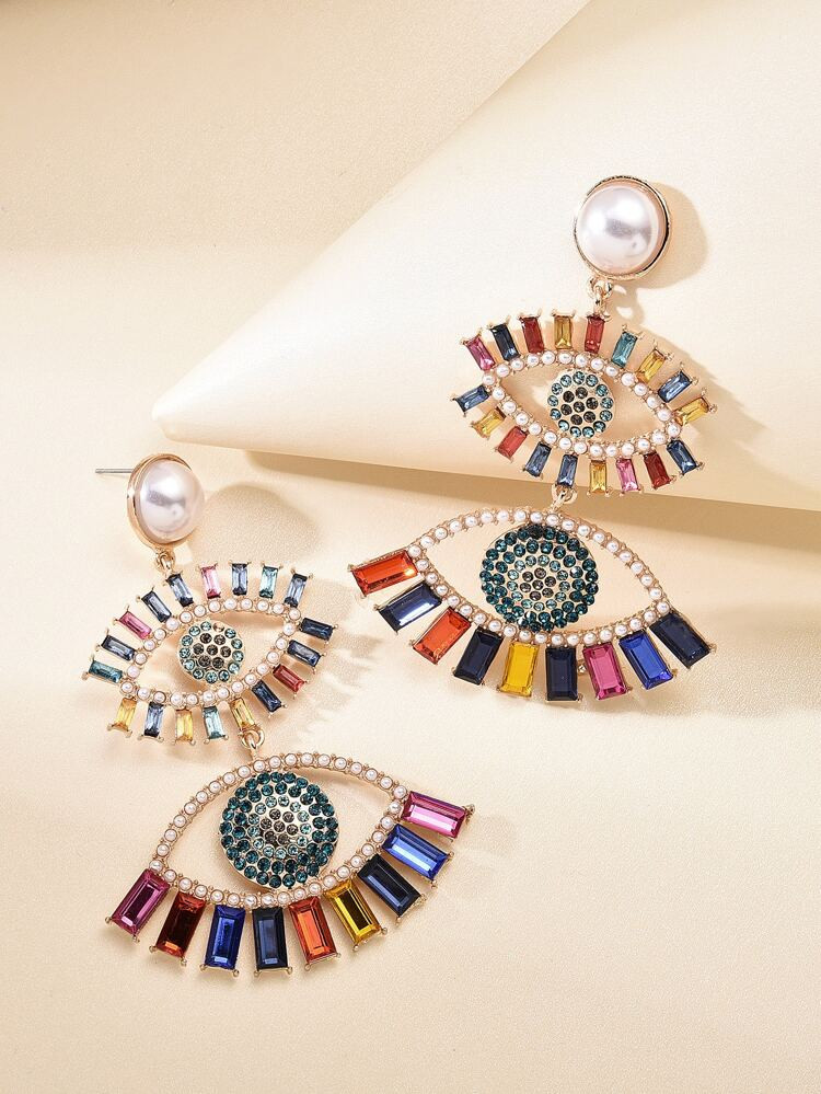 1pair Eye Design Drop Earrings | SHEIN