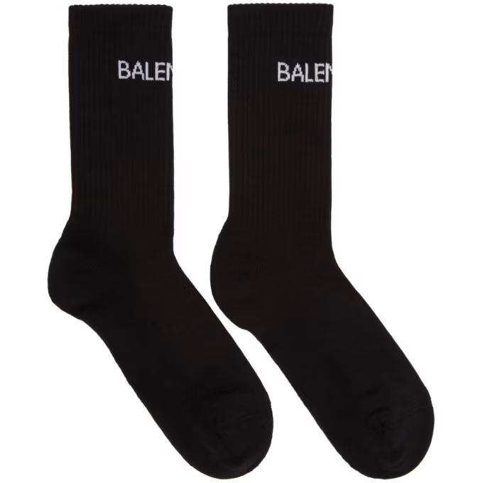 Balenciaga - Black Logo Socks | SSENSE 
