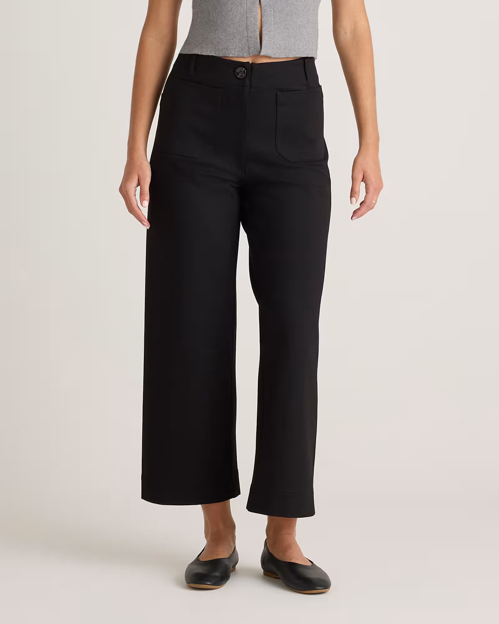 Ultra-Stretch Ponte Cropped Wide Leg Pants | Quince