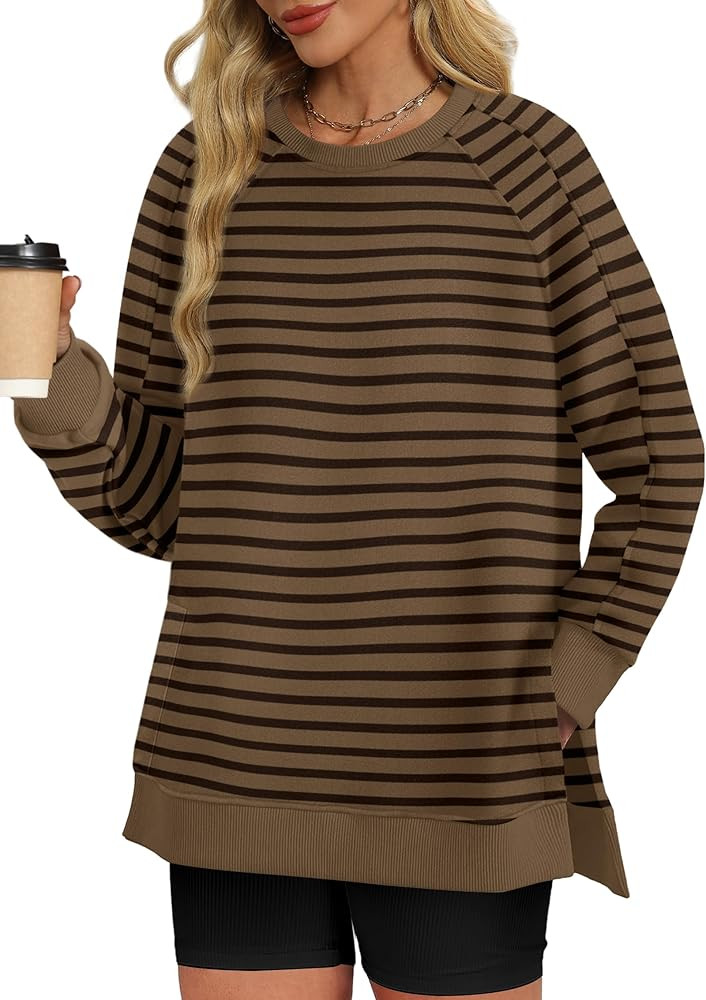 XIEERDUO Women's Crewneck Sweatshirts Trendy Oversized Long Sleeve Tops Pullover Clothes 2024 | Amazon (US)