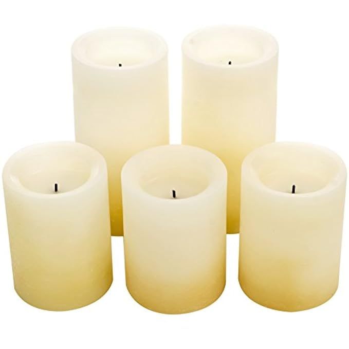 Candle Impressions Ombre Design Pillar Real Wax Flameless Candles w/Auto Timer Feature - Set of 5 -  | Amazon (US)