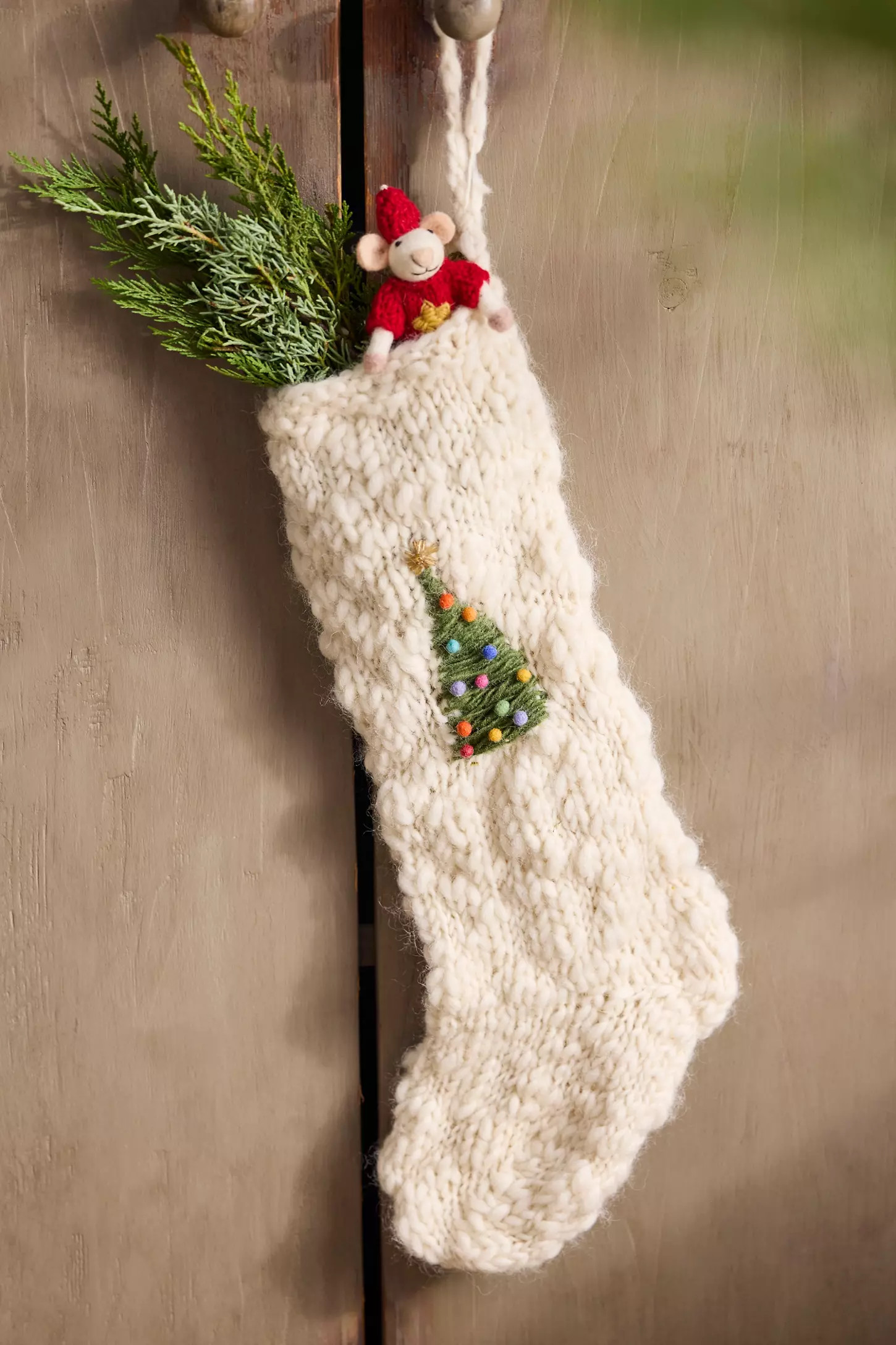 Knitted Holiday Icon Stocking | Anthropologie (US)