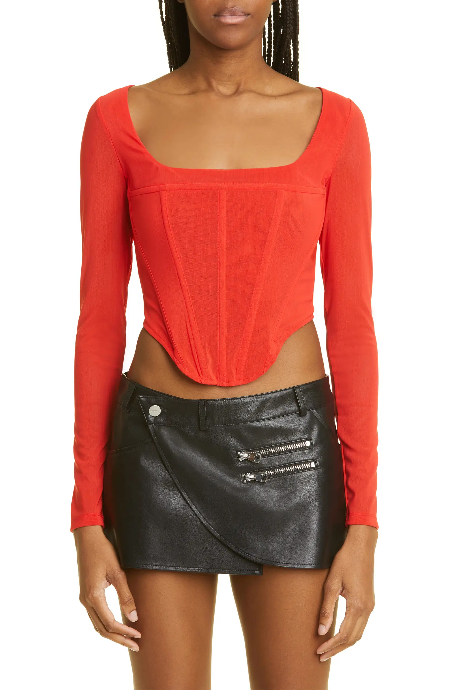 Maude Atlas Mesh Corset Top | Nordstrom