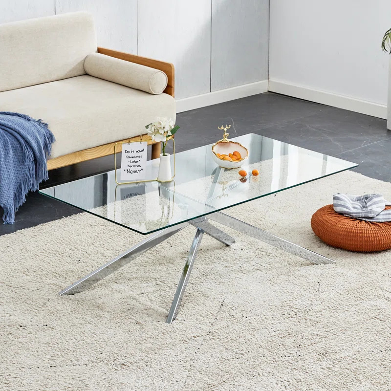 Shivaan Glass Top Coffee Table | Wayfair North America