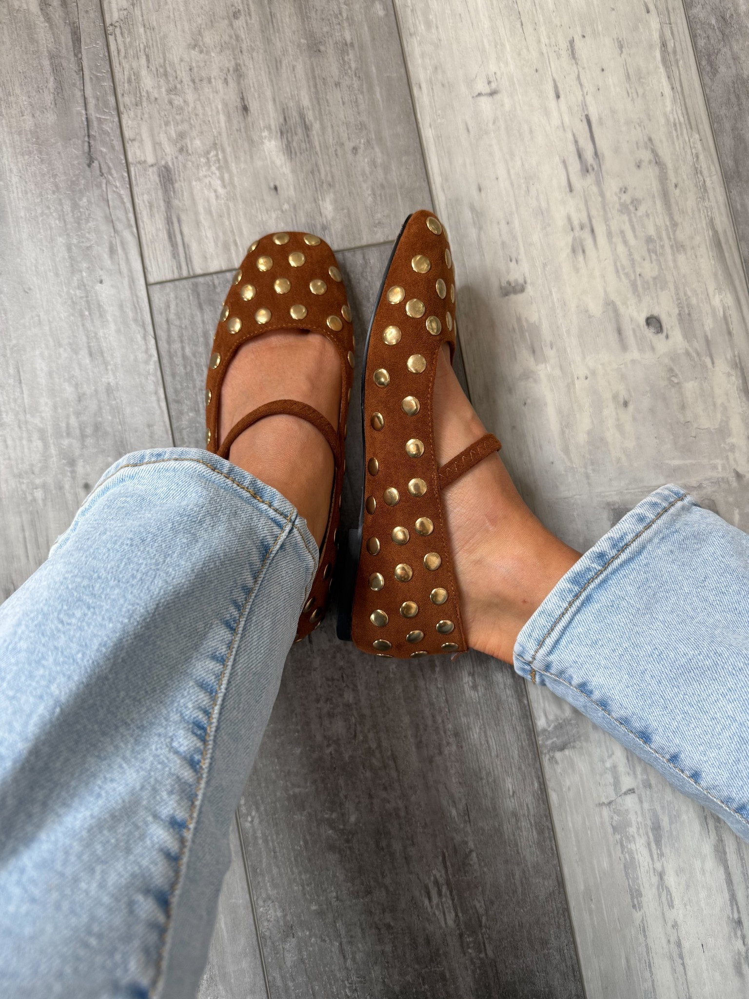 Obsessed with these suede studded ballet flats! Come in lots of other great color and styles! 

They run TTS. 

#LTKFindsUnder50 #LTKFindsUnder100 #LTKSeasonal