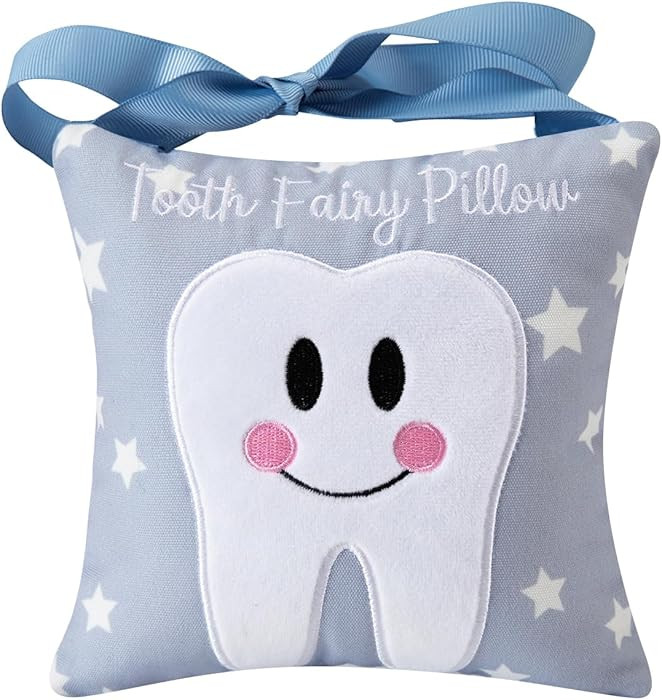 Tooth Fairy Pillow with Pocket for Kids Tooth Keepsake Pouch Tooth Fairy Bag on Back Toothfairy G... | Amazon (US)