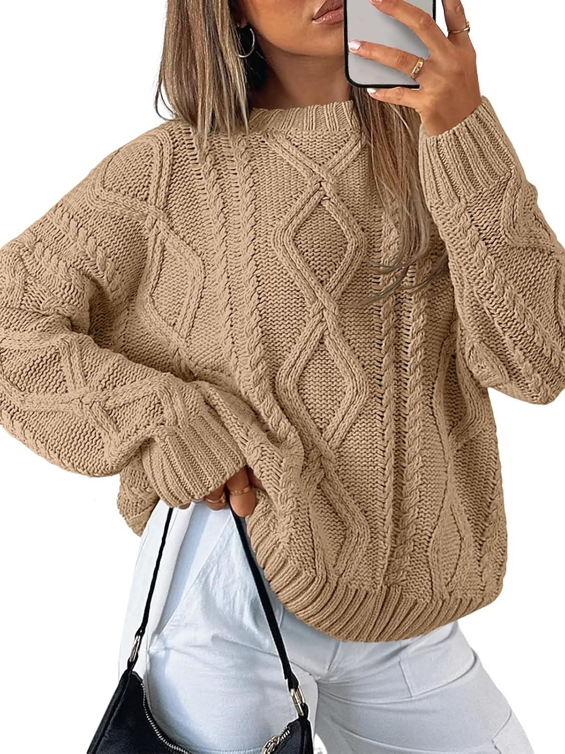 Trendy Queen Women's Oversized Cable Knit Sweaters 2026 Fall Outfits | Amazon (US)