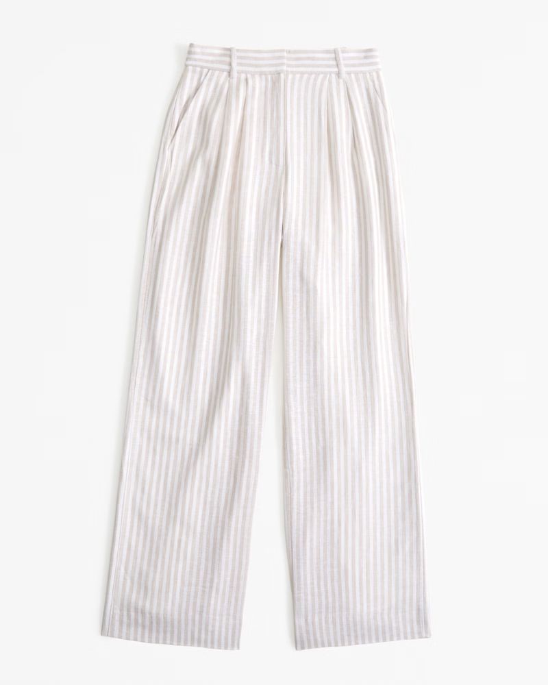 Women's A&F Sloane Tailored Linen-Blend Pant | Women's Clearance | Abercrombie.com | Abercrombie & Fitch (US)