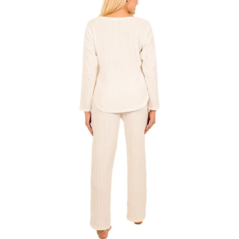 Jo & Bette Women’s Chenille Pajamas, PJ Lounge Shirt and Pants Set - Walmart.com | Walmart (US)
