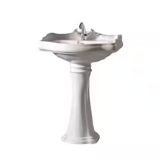 WS Bath Collections Heritage WSBC Bathroom Pedestal in Ceramic White-Heritage WSBC 70 - The Home ... | The Home Depot