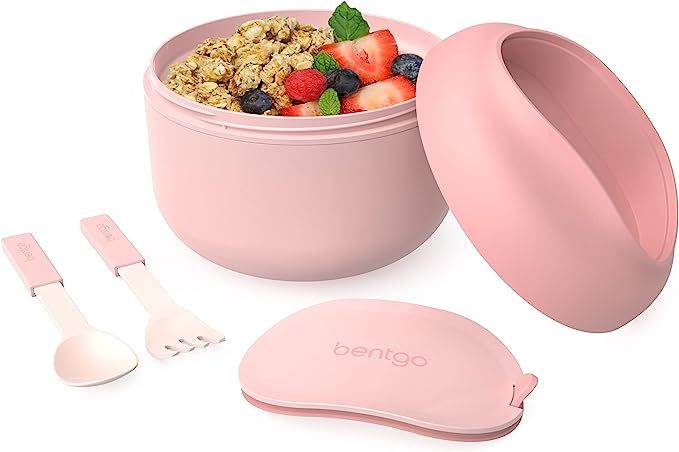 Bentgo Bowl - Insulated Leak-Resistant Bowl with Snack Compartment, Collapsible Utensils and Impr... | Amazon (US)