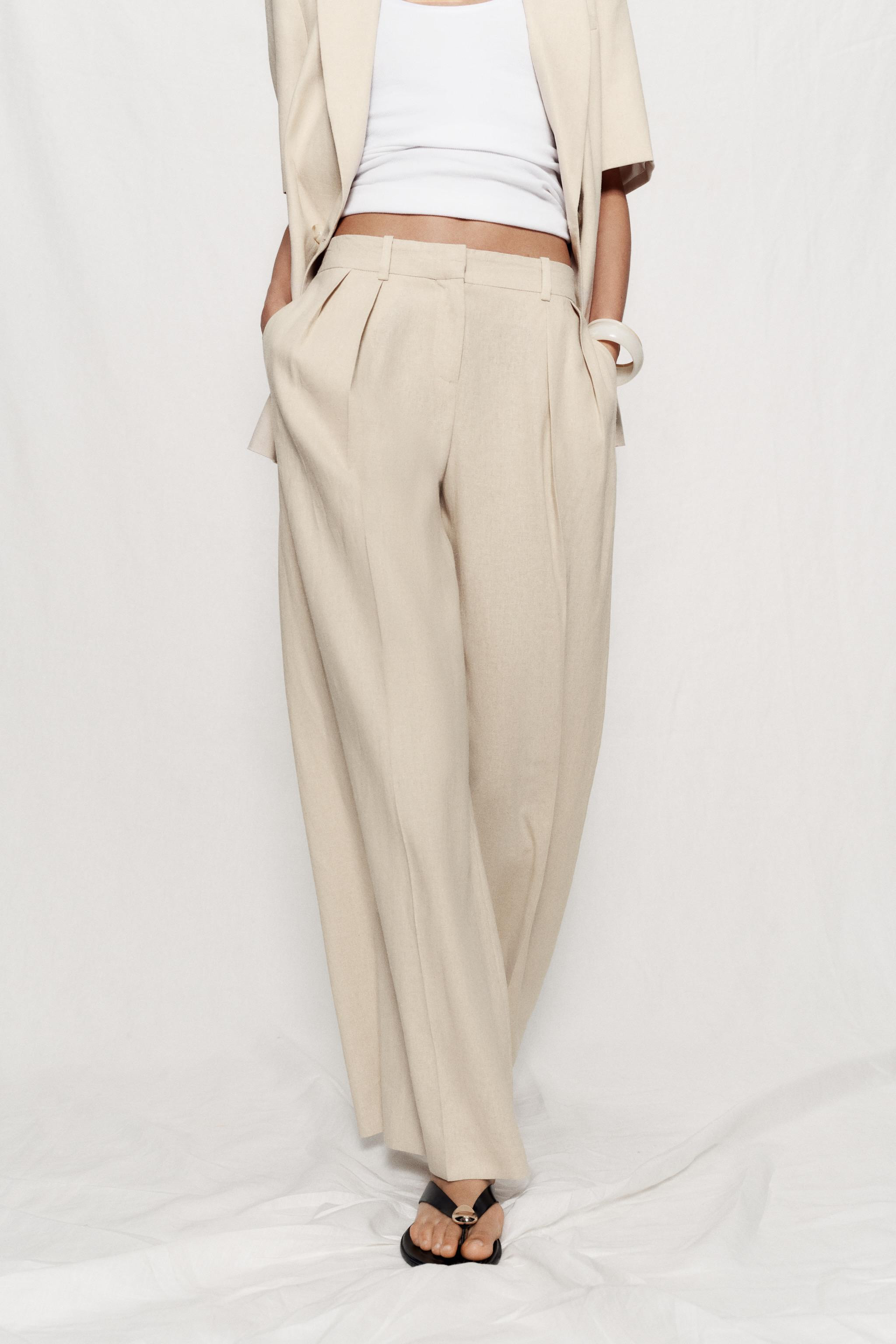 PANTALONI AMPI CON LINO | Zara US
