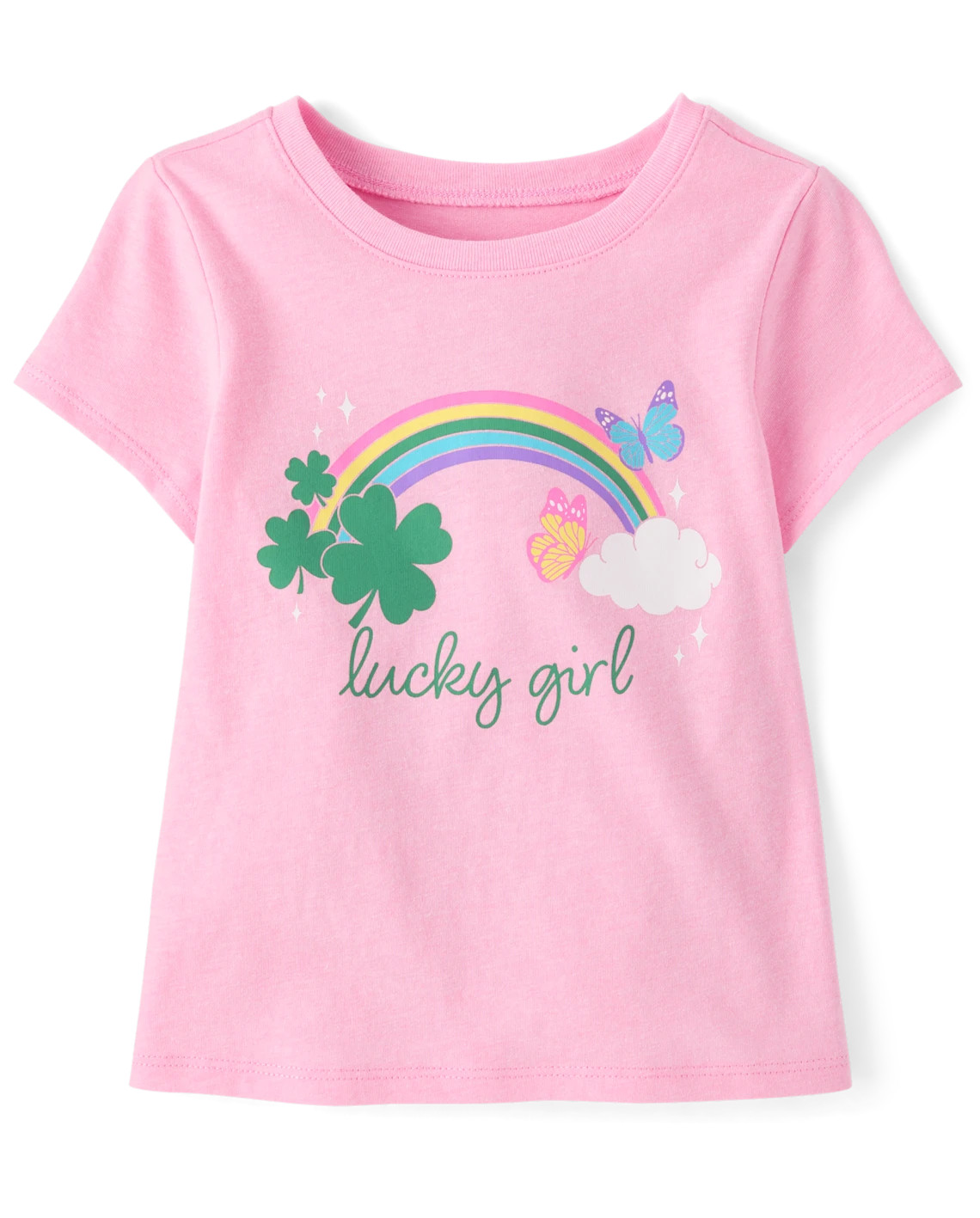Baby And Toddler Girls St. Patrick's Day Lucky Girl Graphic Tee - pink | The Children's Place