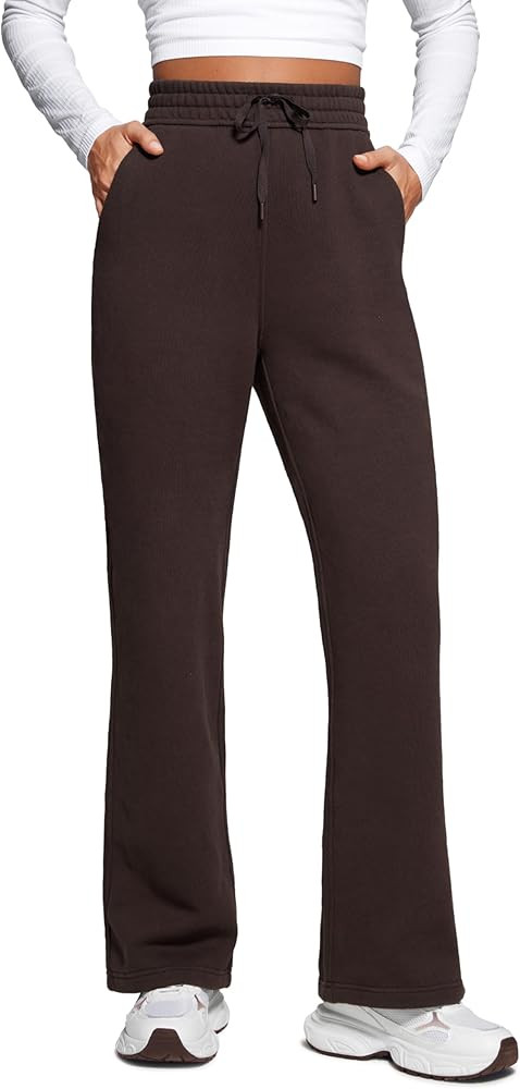CRZ YOGA Cotton Fleece Lined Sweatpants Women 30" Straight Leg Casual Lounge Sweat Pants for Wome... | Amazon (US)