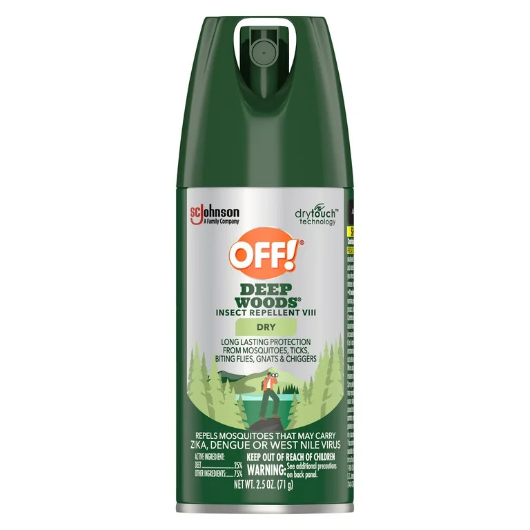 OFF! Deep Woods Mosquito Insect Repellent VIII Dry Bug Spray, 2.5 oz - Walmart.com | Walmart (US)