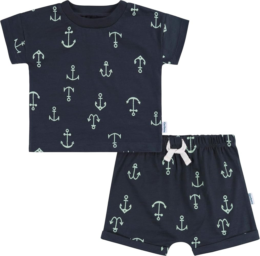 Gerber baby-boys Toddler T-shirt and Shorts Set2-Piece T-Shirt and Short Set | Amazon (US)