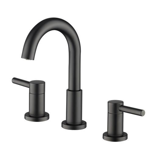 Jacuzzi Duncan Matte Black 2-handle Widespread WaterSense Bathroom Sink Faucet with Drain | Lowe's