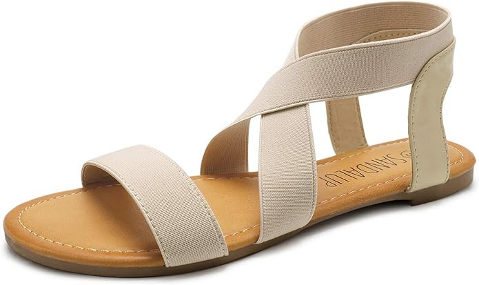 SANDALUP Women's Elastic Flat Sandals | Amazon (US)