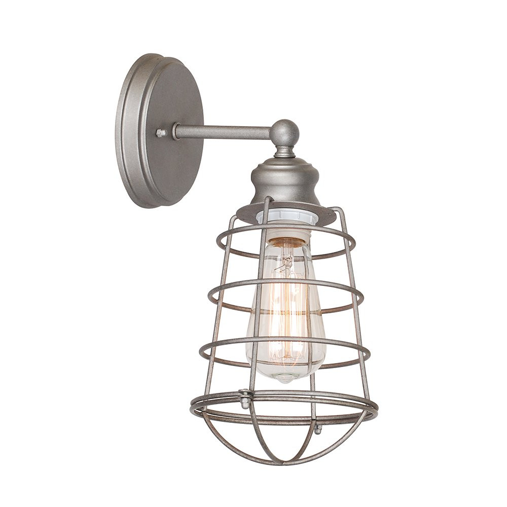 Design House 519702 Ajax Industrial Modern 1-Light Indoor Wall Sconce with Wire Metal Cage for Ba... | Walmart (US)