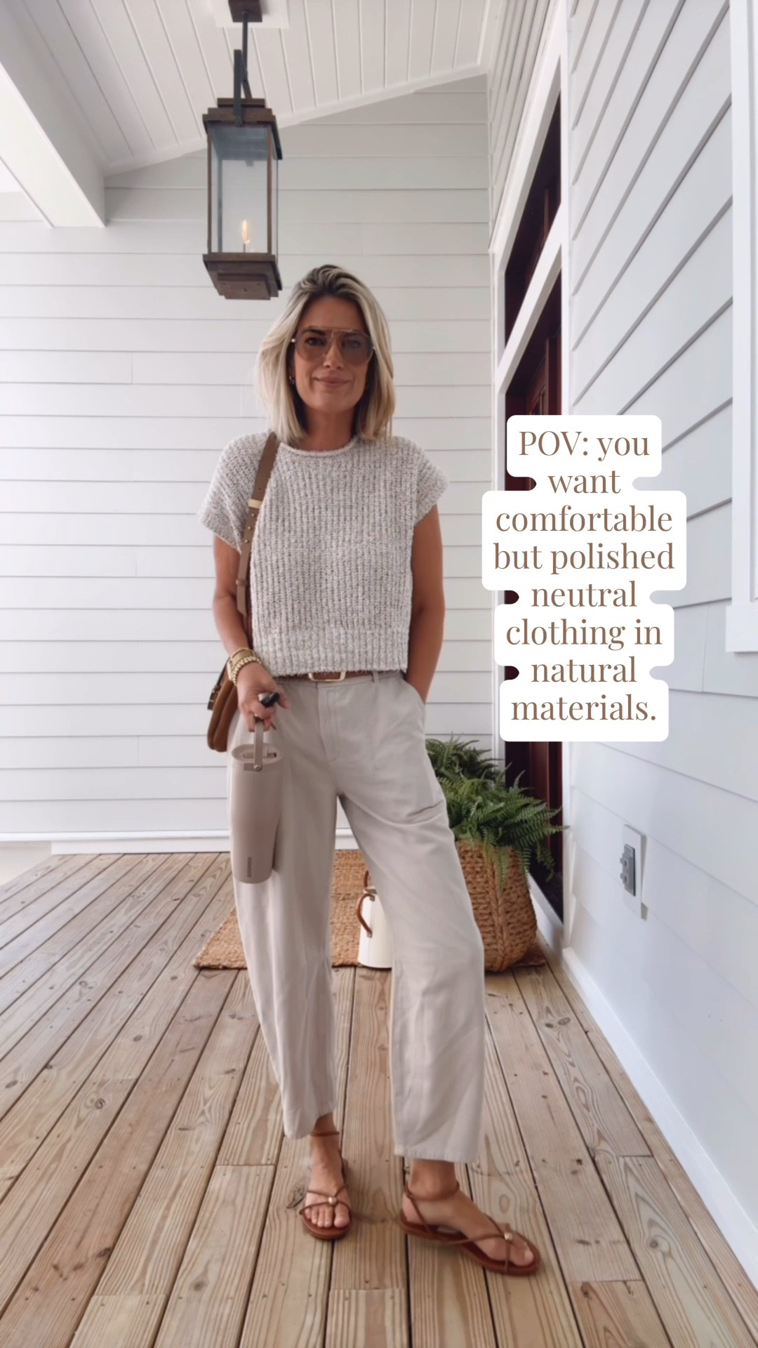 These pants run slightly big in the waist. I am in small but added a belt.  They’re organic cotton. Small sweater. Sandals true to size. The suede bag is currently on sale.

#LTKOver40 #LTKTall #LTKSaleAlert