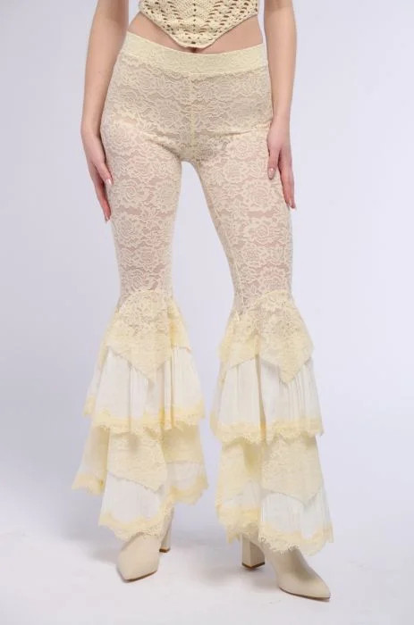 CHELLA LACE RUFFLE PANTS | AKIRA
