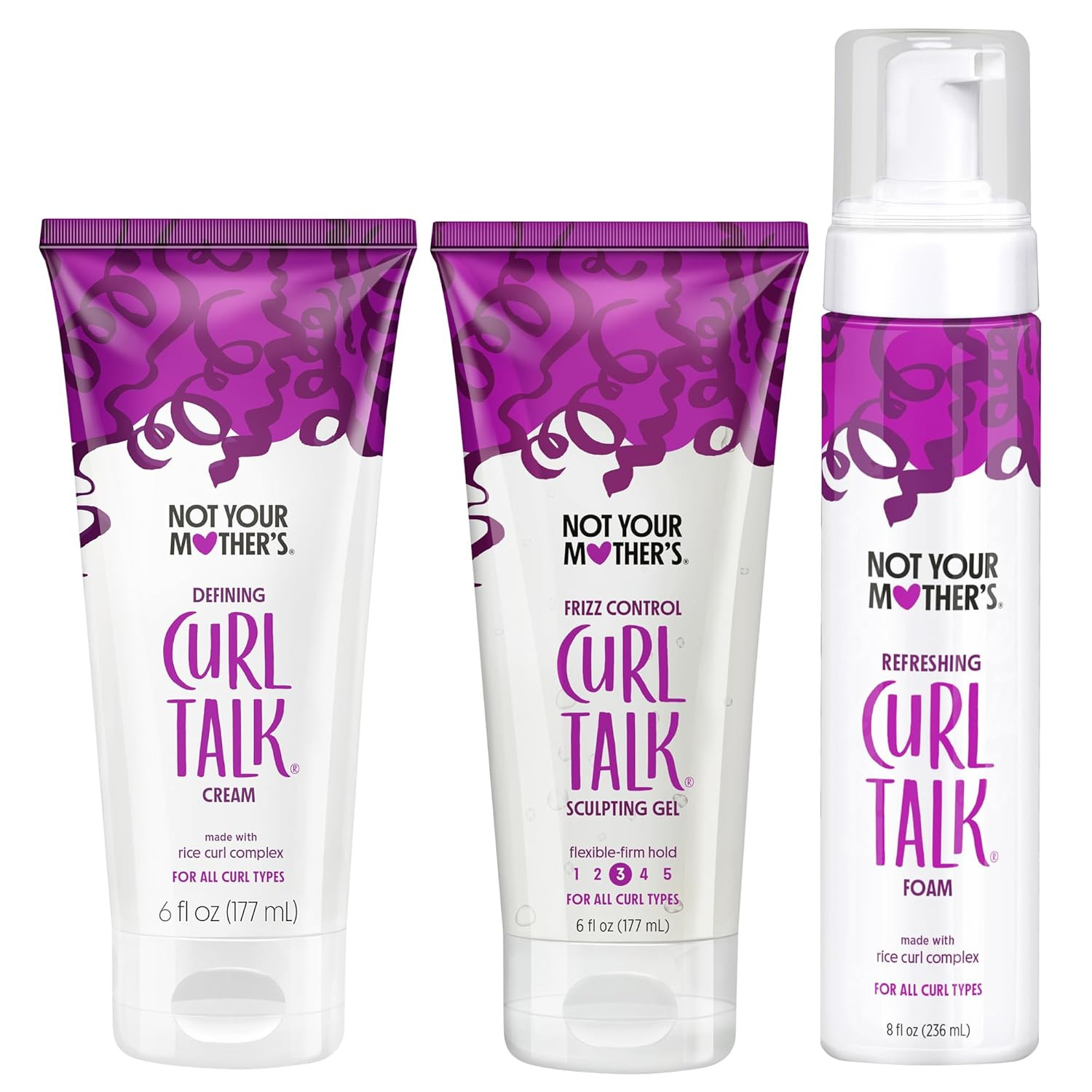 Not Your Mother's Curl Talk Frizz Control Sculpting Gel, Defining Cream, and Refreshing Curl Foam... | Amazon (US)
