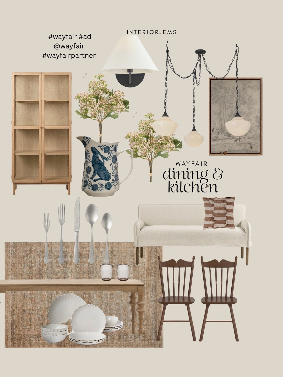 #WayfairPartner Sharing some kitchen and dining finds from Wayfair and most of this is on sale right now. These vintage-style dining chairs are such a beautiful, affordable option, and that tall natural wood kitchen cabinet adds so much warmth and storage without the designer price tag. The statement chandelier is one of those pieces that instantly elevates the whole room. I also found this flatware at a really good price and it looks very similar to the higher end versions.

#wayfair #ad @wayfair 


#LTKHome #LTKSaleAlert