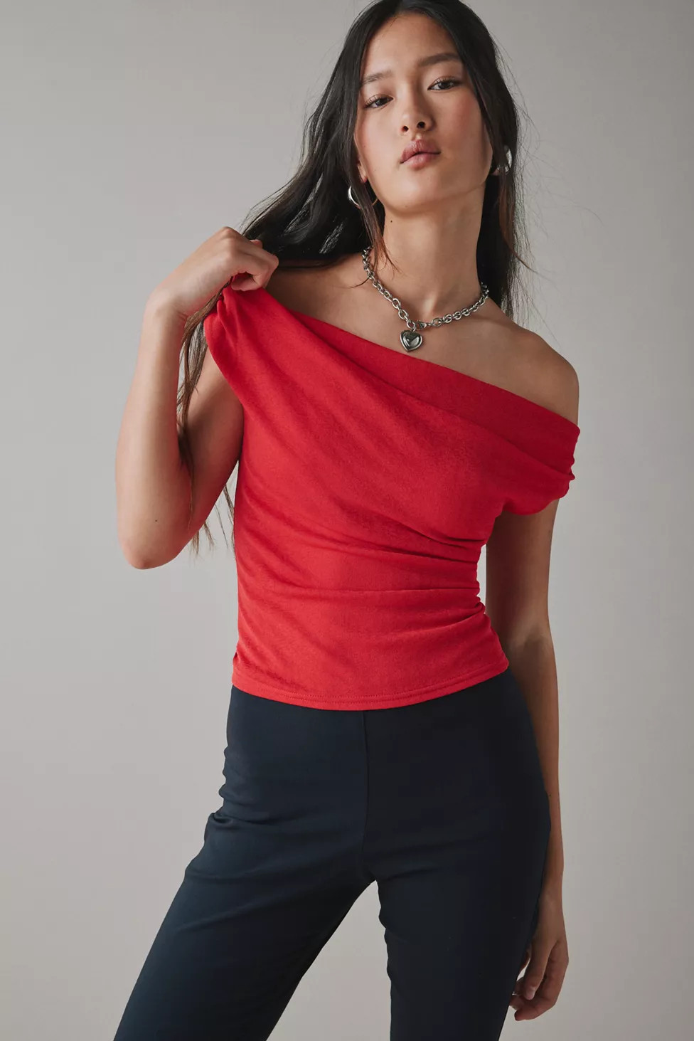 UO Fia Mesh Off-The-Shoulder Crop Top | Urban Outfitters (US and RoW)