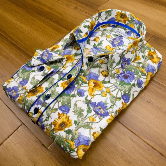 Grenouille Ladies Long Sleeve Blue and Yellow Anemone Flower | Etsy UK | Etsy (UK)
