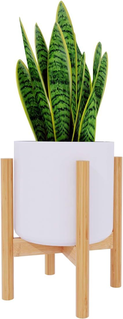 Plant Stand Flower Pot Holder - BAMFOX Indoor Bamboo Mid Century Modern Plant Holder Display Rack... | Amazon (US)