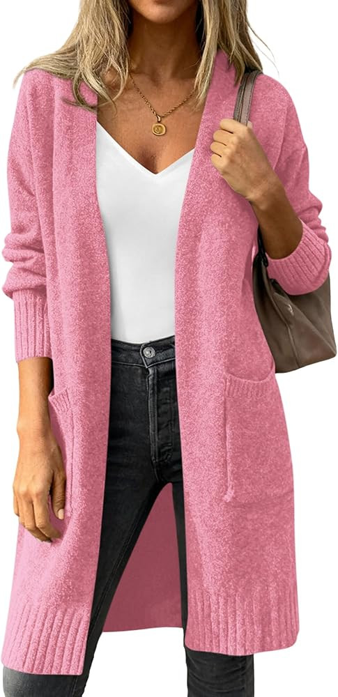PRETTYGARDEN Women's Long Oversized Cardigans 2026 Fall Trendy Long Sleeve Open Front Chunky Swea... | Amazon (US)