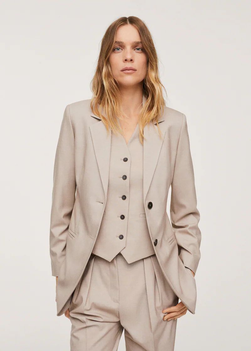 Patterned suit blazer | MANGO (US)