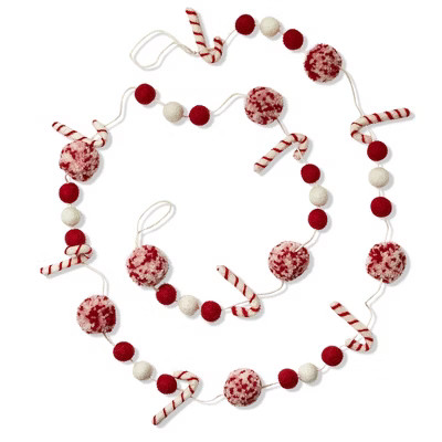 tagltd CANDY CANE POM POM FELT GARLAND | Target
