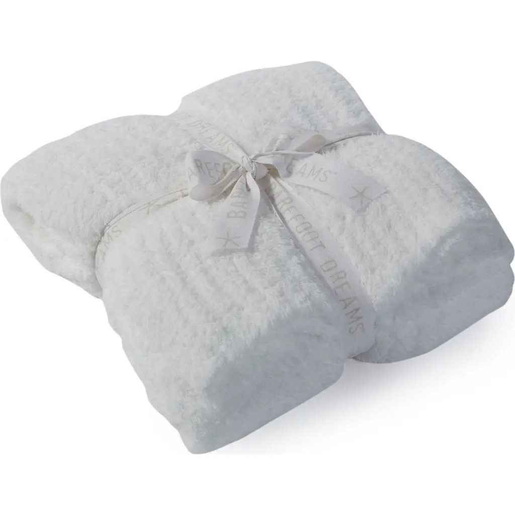 barefoot dreams CozyChic™ Rib Throw Blanket in White at Nordstrom | Nordstrom