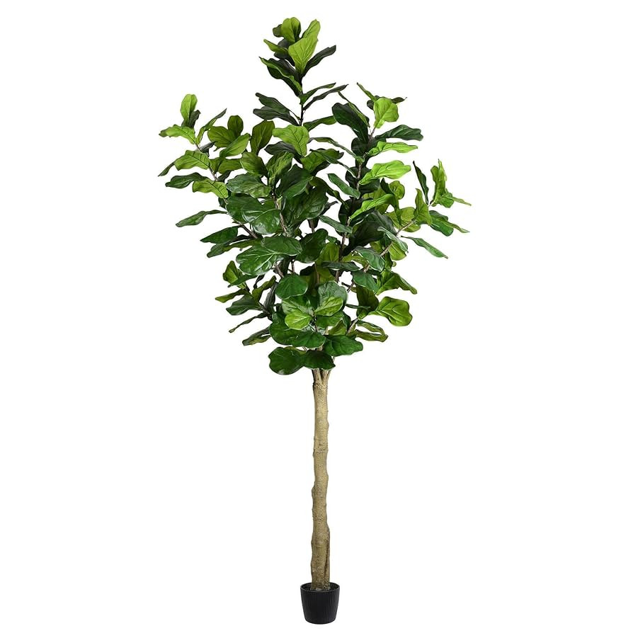 Vickerman Everyday Faux Fiddle Leaf Fig Tree 10ft Tall Green Silk Artificial Indoor Fiddle Plant ... | Amazon (US)