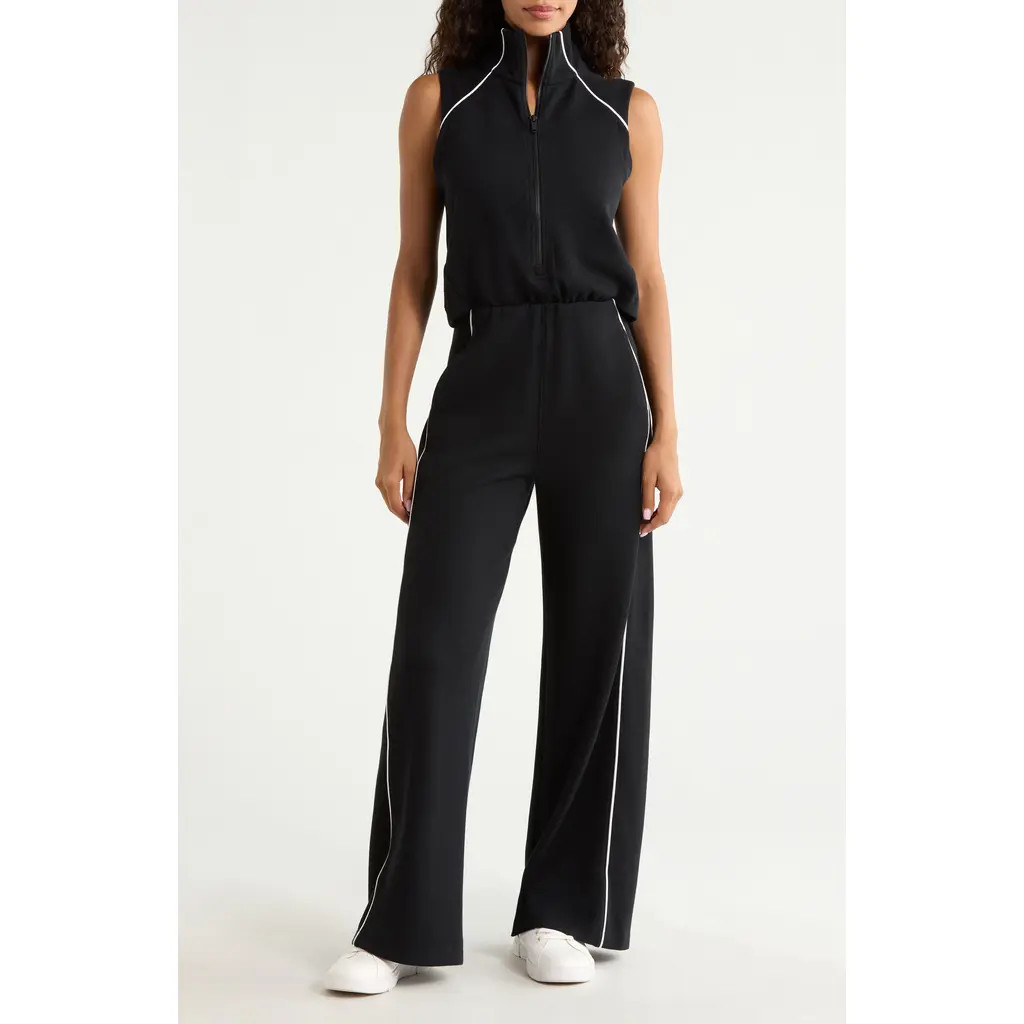 SPANX® AirPiqué Jumpsuit in Very Black at Nordstrom, Size Large | Nordstrom