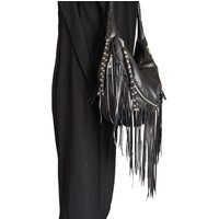 Black Fringed Shoulder Bag.black Bag. Top Handbag. Fringed.black Fringed.festival. Party. Office.rock Fashion | Etsy (US)