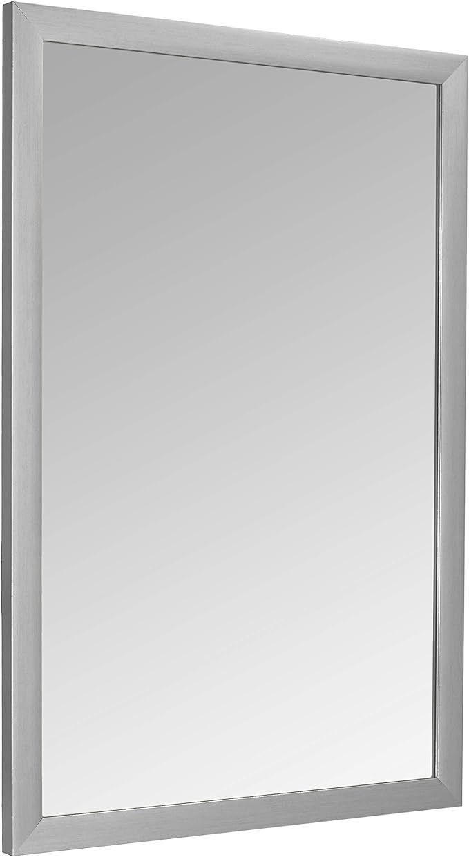 Amazon Basics Rectangular Wall Mirror 24" x 36" - Standard Trim, Nickel | Amazon (US)