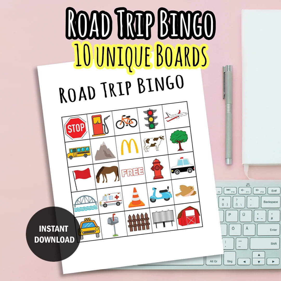 Road Trip Bingo Printable Printable Games Bingo Instant Download Printable Games for Kids Printab... | Etsy (US)