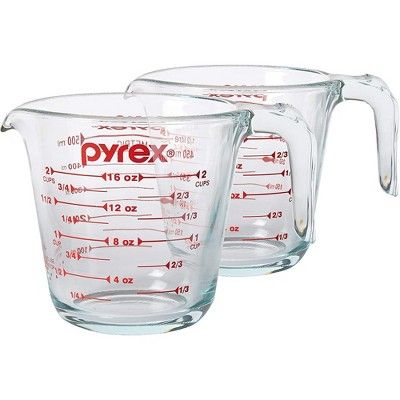 Pyrex -2 Cup Glass Measuring Cup, Clear (Pack of 2) | Target