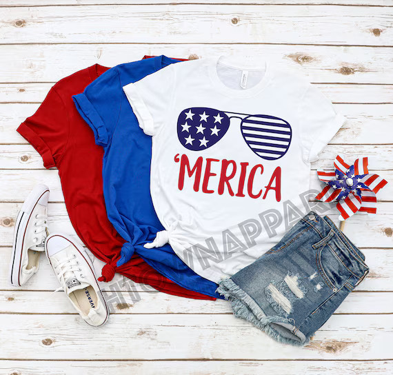 Merica Shirt 4th of July Shirt 4th of July Merica Glasses | Etsy | Etsy (US)