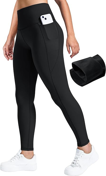 AVGO Fleece Lined Leggings Women Thermal Warm Workout Tights Winter High Waisted Tummy Control Yo... | Amazon (US)