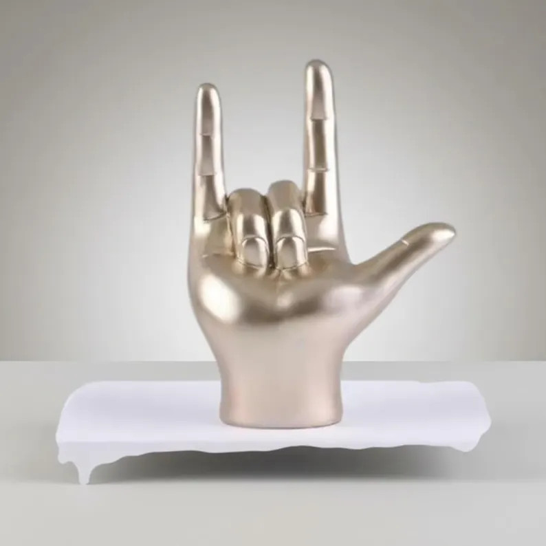 I Love You Sign Language Hand Statue – Modern Resin Sculpture Home Decor Gift - Etsy | Etsy (US)