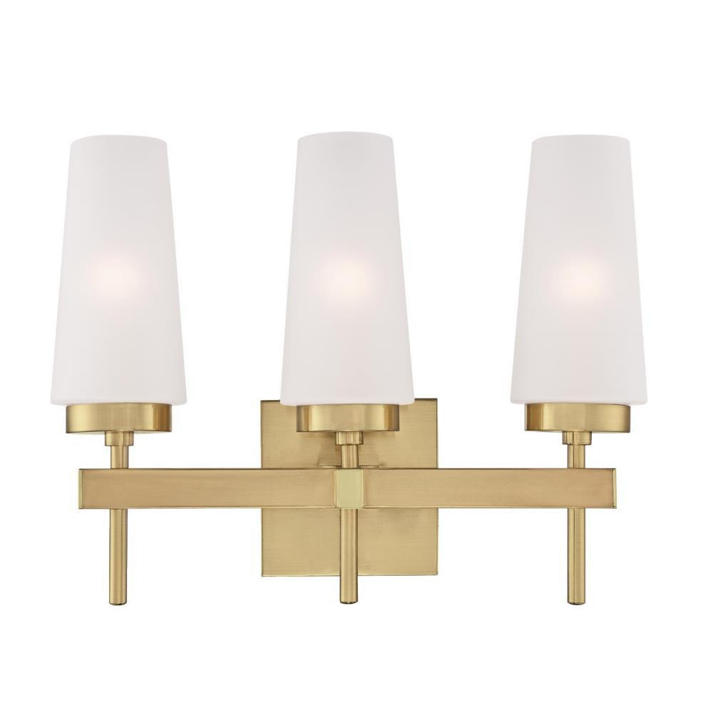 Chaddsford 3-Light Champagne Brass Wall Mount Bath Light | The Home Depot