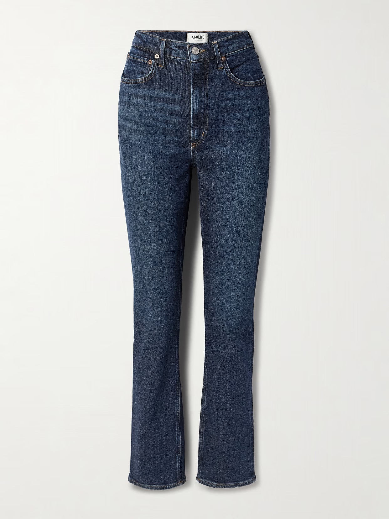 AGOLDE - High Rise Stovepipe Straight-leg Organic Jeans - Dark denim | NET-A-PORTER (UK & EU)